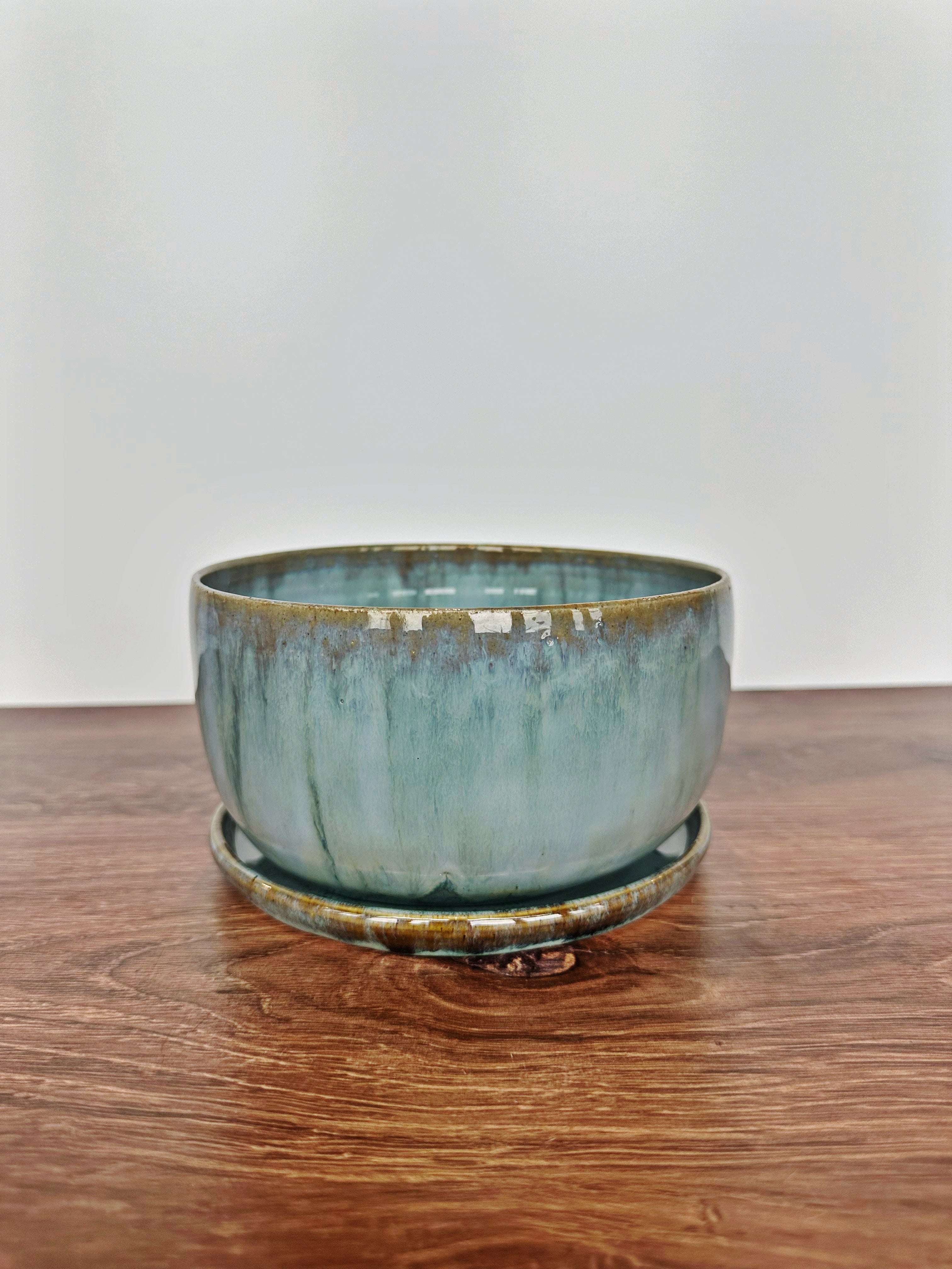 Small Blue Amber Planter #1