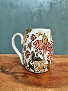 Carved Floral Mug #1