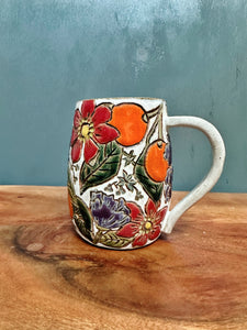 Carved Floral Mug #2