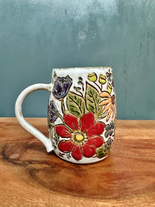 Carved Floral Mug #3