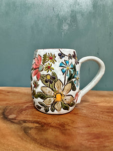 Carved Floral Mug #4