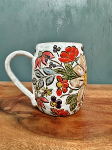 Carved Floral Mug #4