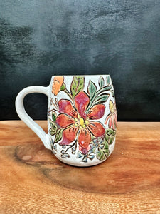 Carved Floral Mug #8