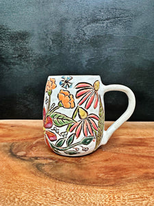 Carved Floral Mug #8