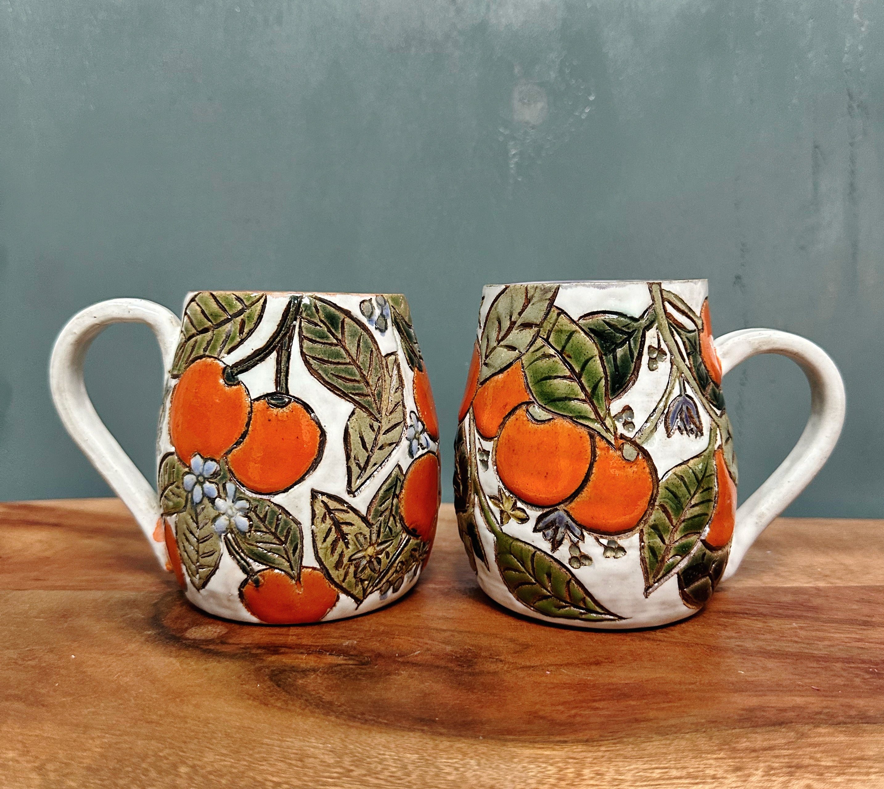 Carved Orange Mug