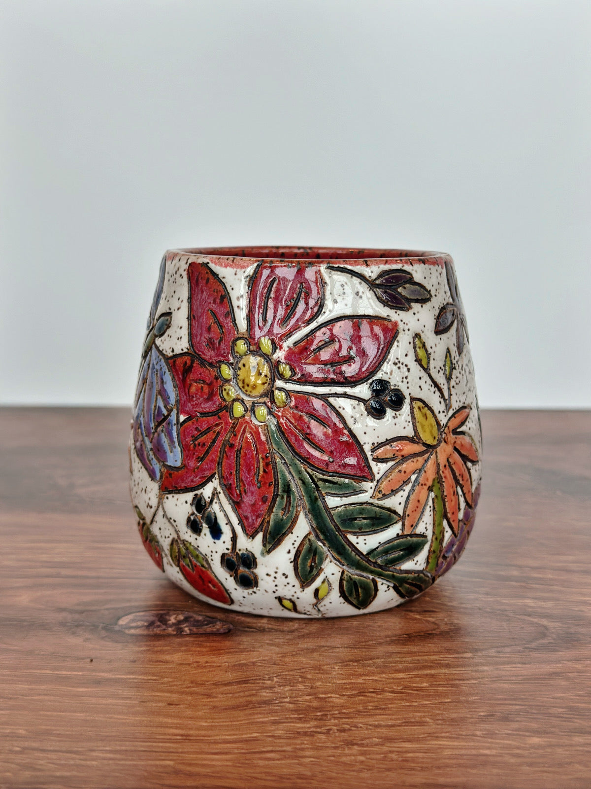 Carved Floral Vase #3