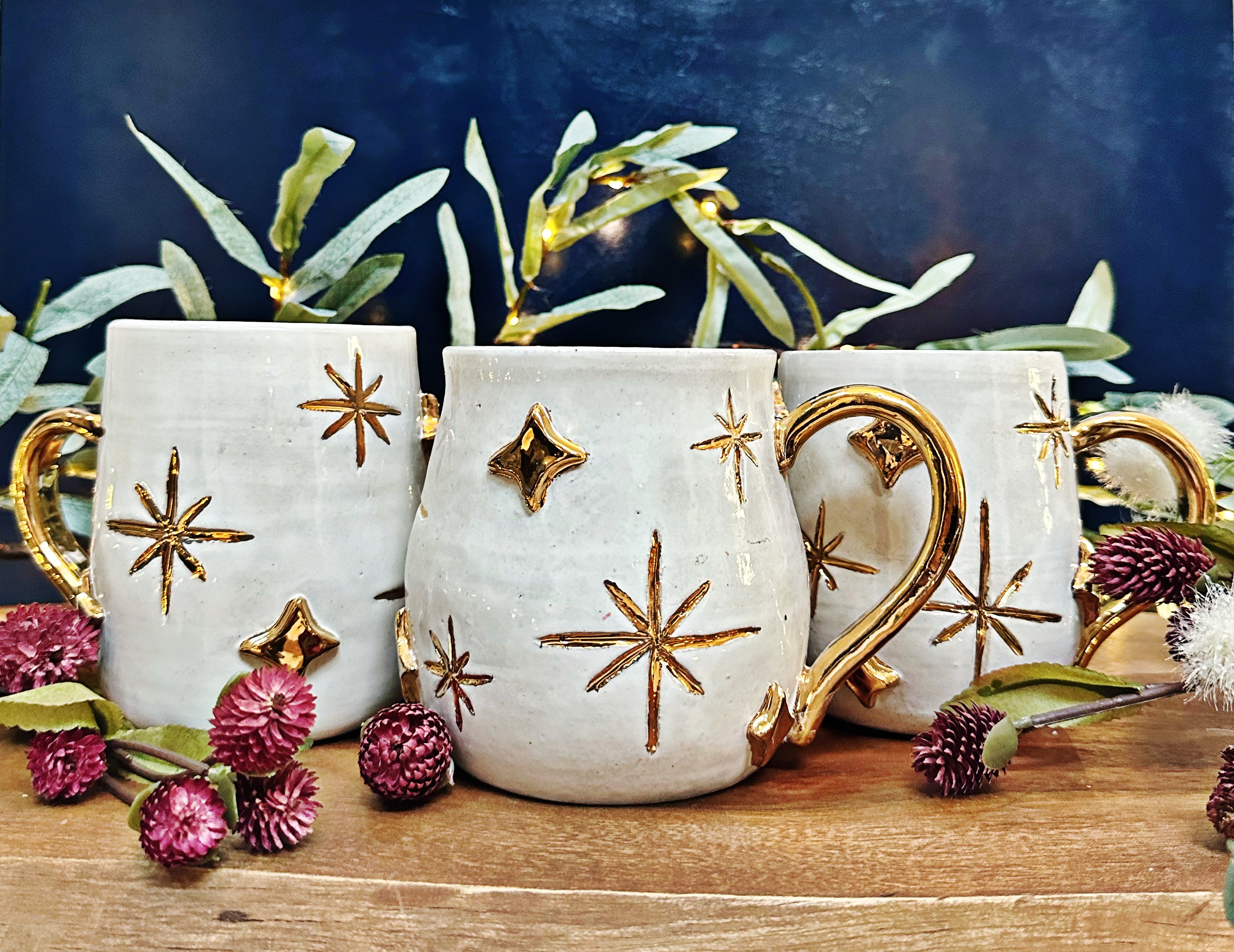 Gold Christmas Star Mug