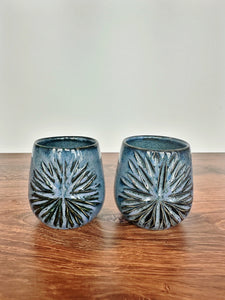 Midnight Frost Carved Star Tumblers (set of 2)