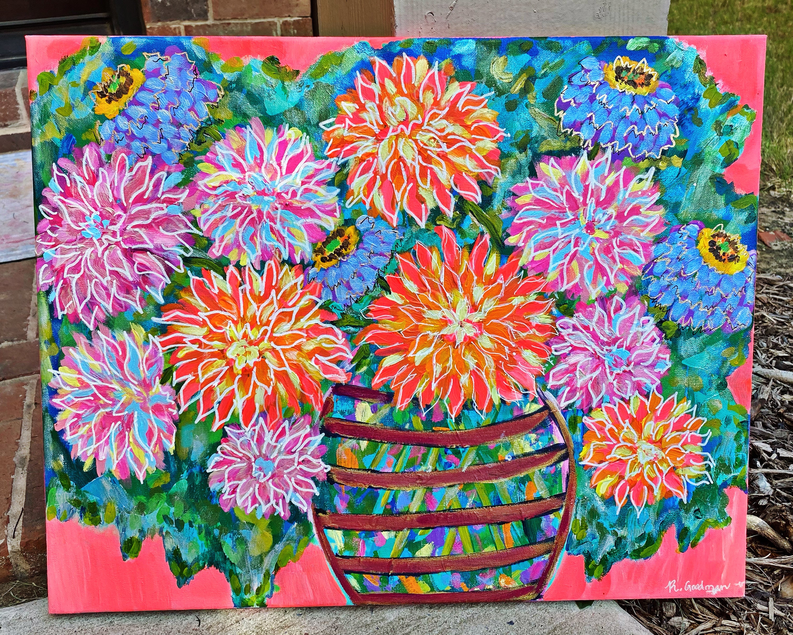 All Dahlia'd Up - 16x20x.5