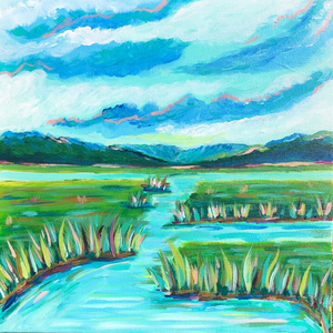 Blue Days on the Marsh - 12x12