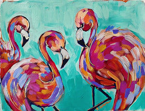 Francine & Her Fancy Flamingo Friends - 8x10 {paper}