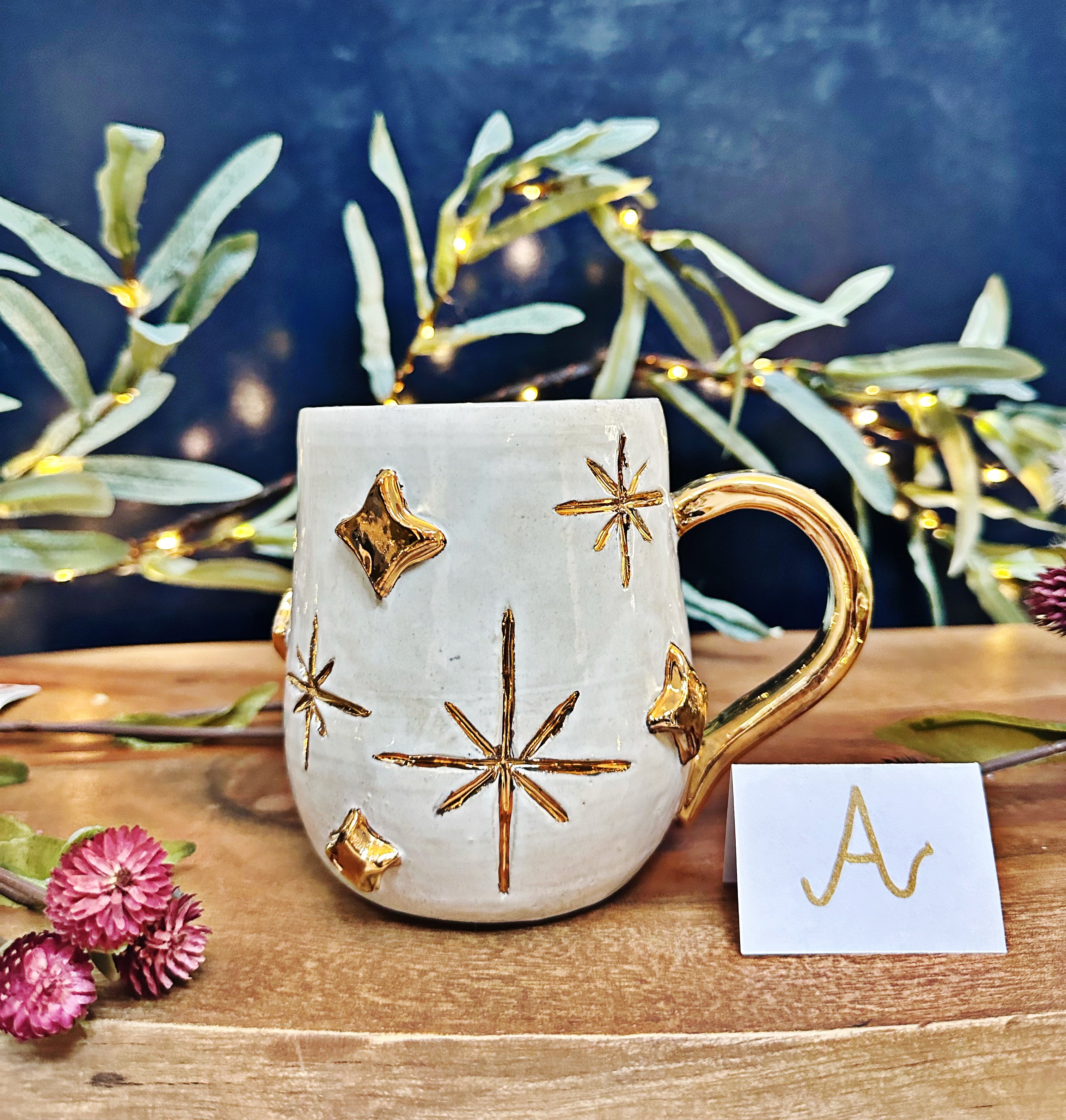 Gold Christmas Star Mug