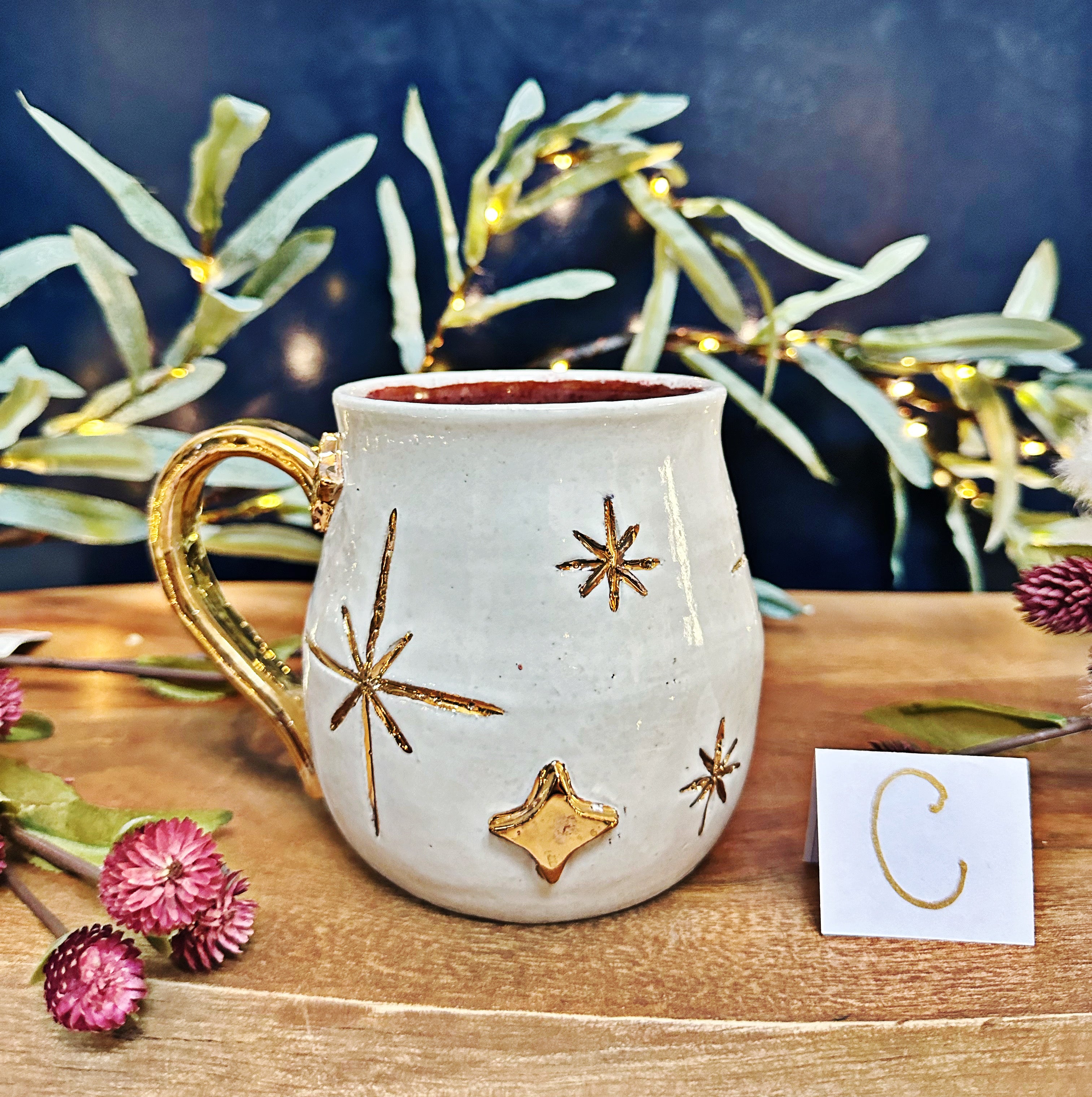 Gold Christmas Star Mug