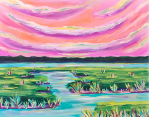 Lazy Rainbow Days on the Marsh - 11x14 (wood)