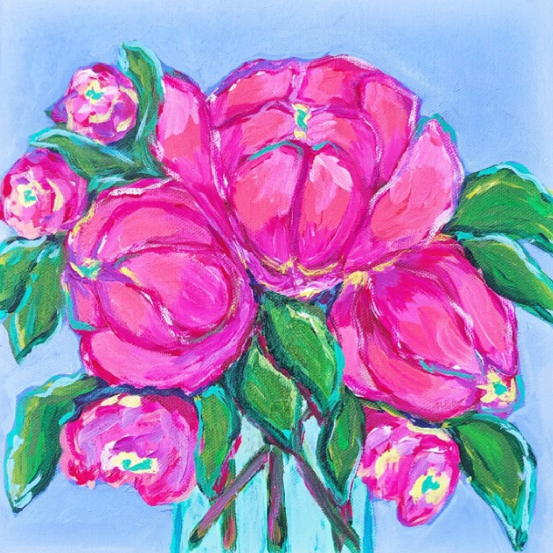 Peonies for Lisa Frank - 10x10